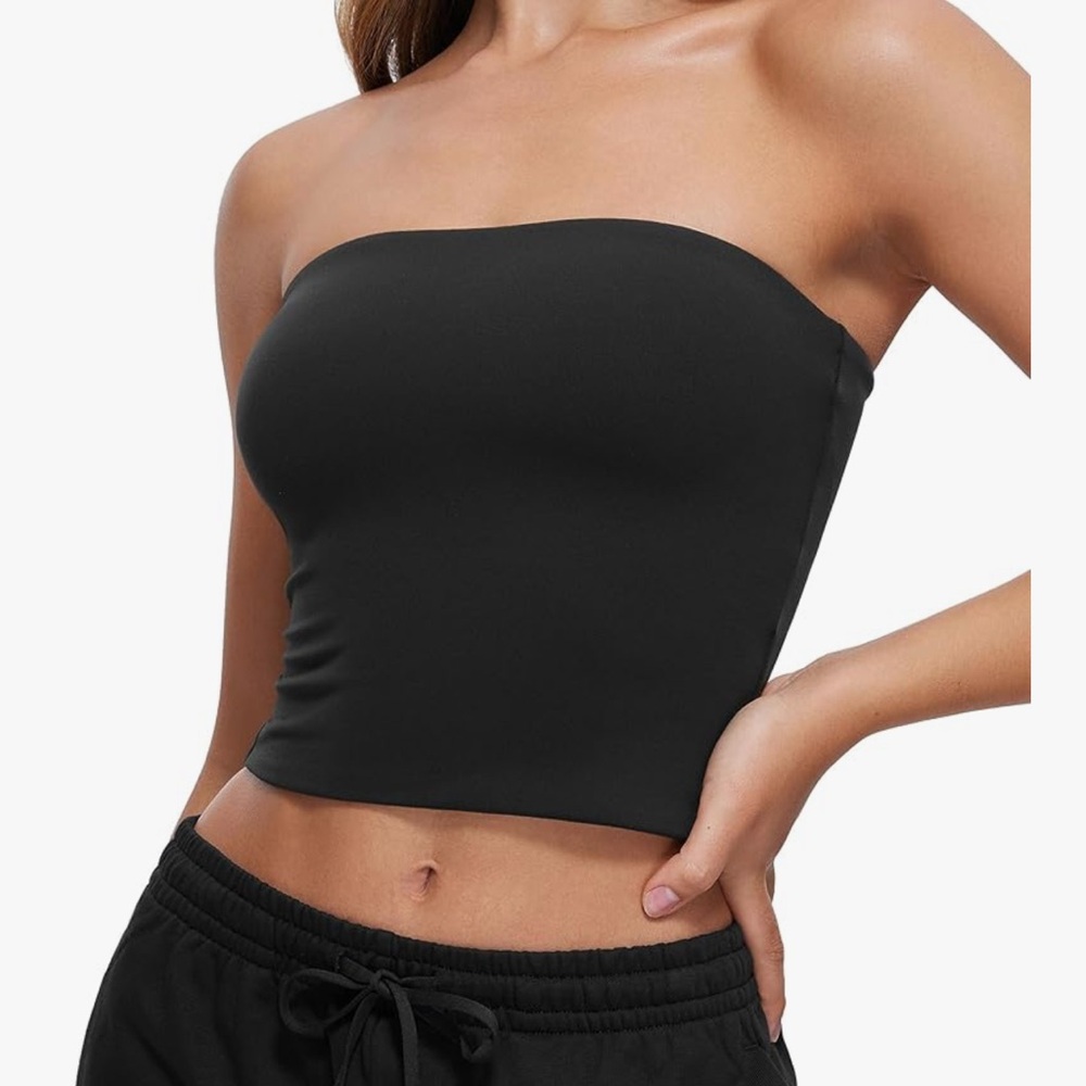 CRZ YOGA Black Strapless Top